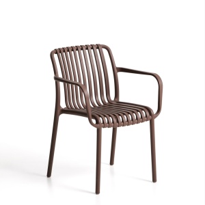 Scaun exterior dining maro din plastic Isabellini Kave Home