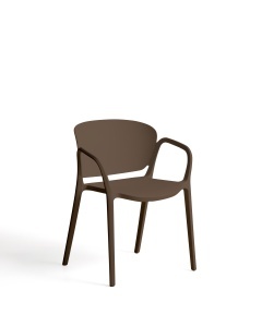 Scaun exterior dining maro inchis din plastic Ania Handles Kave Home