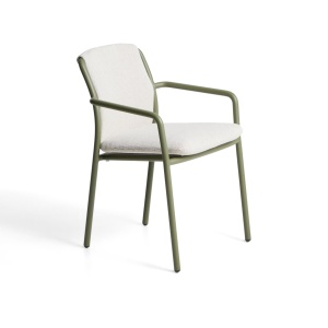 Scaun exterior dining verde din metal Linosa Kave Home