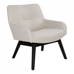 Scaun lounge bej nisipiu/negru din textil si lemn London House Nordic