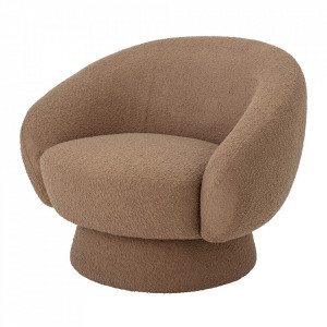 Scaun lounge maro din poliester si lemn de pin Ted Bloomingville