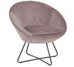 Scaun lounge roz/negru din textil si metal Center Actona Company
