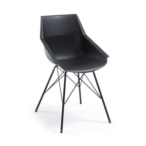 Scaun negru plastic Kunn Kave Home