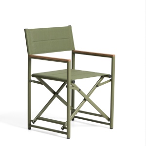 Scaun pliabil exterior verde din metal Tisno Kave Home