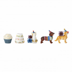 Set 15 decoratiuni multicolore din plastic Salve Bloomingville Mini