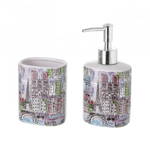 Set 2 accesorii baie multicolore din ceramica Paris The Home Collection