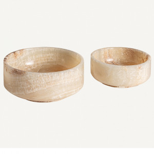 Set 2 boluri decorative ivorii din piatra Marna Vical Home
