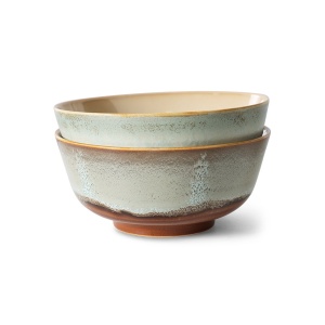 Set 2 boluri pentru ramen multicolore din ceramica 19 cm 70s Verge HKliving