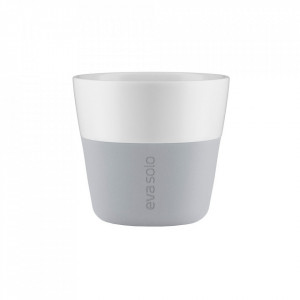 Set 2 cani pentru cafea albe/gri marmura din portelan si silicon 230 ml Lungo Tumbler Eva Solo