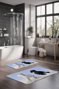 Set 2 covorase de baie multicolore din fibre sintetice CT-5119 The Home Collection