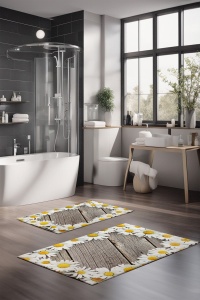 Set 2 covorase de baie multicolore din fibre sintetice CT-5228 The Home Collection