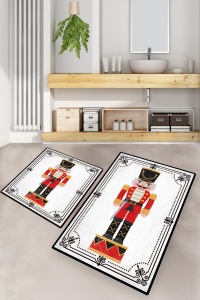 Set 2 covorase de baie multicolore din fibre sintetice Lead Soldier The Home Collection