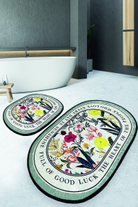 Set 2 covorase de baie multicolore din fibre sintetice Wholove The Home Collection
