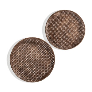 Set 2 decoratiuni de perete maro din bambus Dish Vical Home