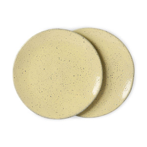 Set 2 farfurii intinse galbene din ceramica 22 cm Gradient HK Living
