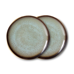 Set 2 farfurii pentru desert multicolore din ceramica 22 cm 70s Contrast HKliving
