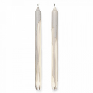 Set 2 lumanari gri din fibre naturale 30 cm Dryp Ferm Living
