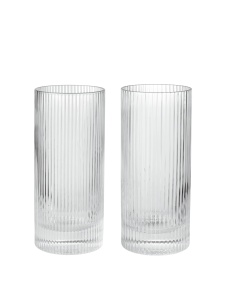 Set 2 pahare transparente din sticla 480 ml Ripple Ferm Living