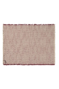 Set 2 protectii de masa din bumbac crem/rosu marsala 38x50 cm Handloom Lorena Canals