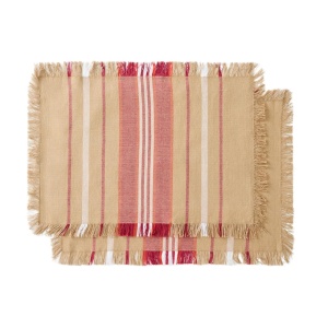 Set 2 protectii de masa rosii din bumbac 35x50 cm Davia Kave Home