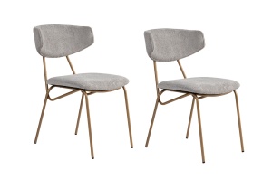 Set 2 scaune dining gri/aurii din bumbac Nancy The Home Collection