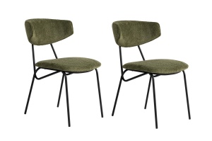 Set 2 scaune dining verzi/negre din bumbac Nancy The Home Collection