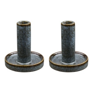 Set 2 suporturi lumanare din ceramica albastra Pole House Nordic