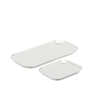 Set 2 tavi argintii din metal Nirela Kave Home