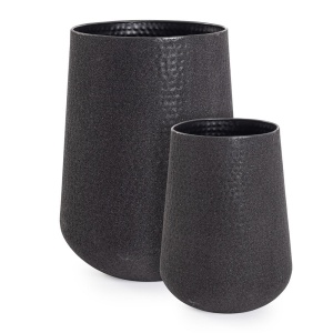 Set 2 vaze decorative negre din metal Kenar Bizzotto
