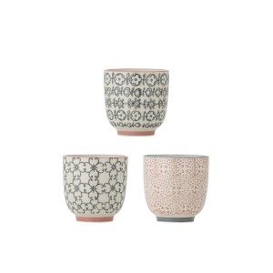 Set 3 cesti multicolore din ceramica 150 ml Cecile Bloomingville