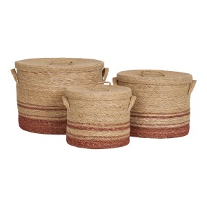 Set 3 cosuri maro din fibre naturale Budoni House Nordic
