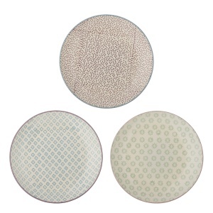 Set 3 farfurii intinse multicolore din ceramica 25 cm Patrizia Bloomingville