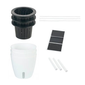 Set 3 ghivece albe din plastic Smart Max Wenko