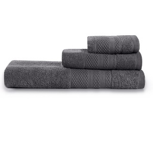 Set 3 prosoape gri din bumbac Piramit The Home Collection