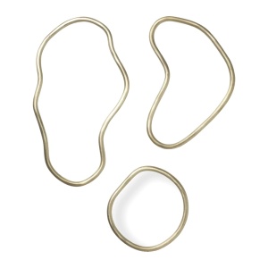 Set 3 protectii aurii din metal Pond Trivets Ferm Living