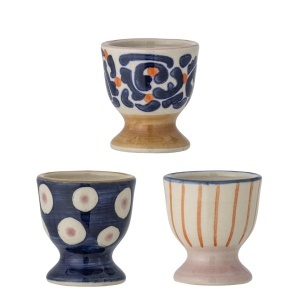 Set 3 suporturi pentru ou multicolore din ceramica Eviaya Bloomingville