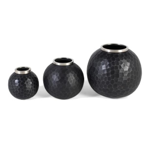 Set 3 vaze decorative gri din metal Setor Giner y Colomer