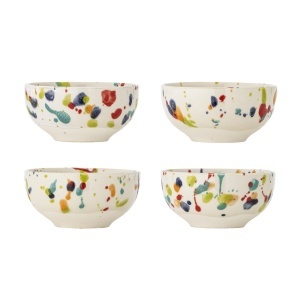 Set 4 boluri multicolore din ceramica 300 ml Freckles Bloomingville