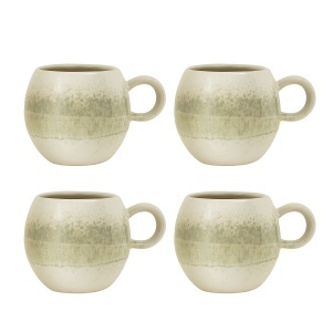 Set 4 cani verzi din ceramica 275 ml Paula Bloomingville