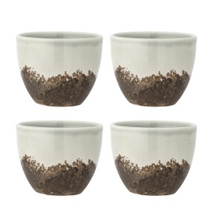 Set 4 cesti albastre/maro din ceramica 195 ml Paula Bloomingville