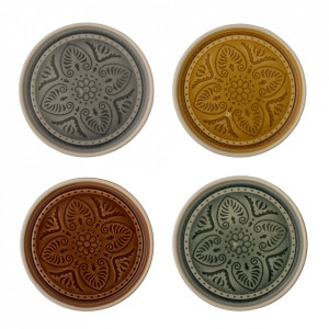 Set 4 farfurioare multicolore din ceramica 11 cm Rani Bloomingville