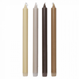Set 4 lumanari multicolore din fibre naturale 30 cm Pure Calm Ferm Living