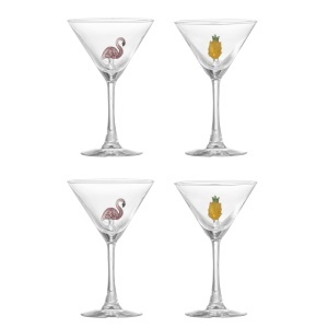 Set 4 pahare de cocktail transparente din sticla 170 ml Misa Bloomingville