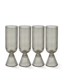 Set 4 pahare pentru sampanie gri deschis din sticla 220 ml Rooftop Pols Potten