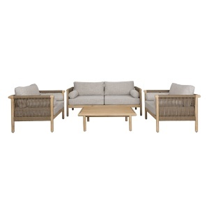 Set canapea. 2 fotolii si masa cafea exterior gri/maro din textil Oasis Dutchbone