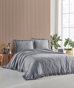 Set cuvertura gri din bumbac Ilda Double The Home Collection