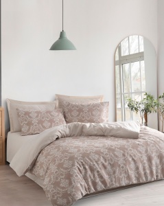 Set cuvertura maro din fibre Pure Double The Home Collection