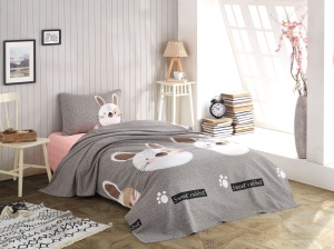 Set cuvertura multicolora din bumbac Tavsancik Double The Home Collection