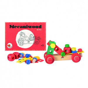 Set de joaca 48 piese multicolor din lemn Mecaniwood Egmont Toys