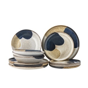 Set de masa 12 piese multicolor din ceramica Jules Bloomingville